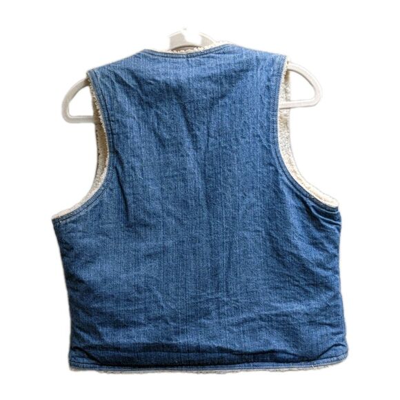 Vintage Levis Western Denim Vest Men Size S  Orange Tab Sherpa Lined USA 70s 80s - Picture 7 of 15